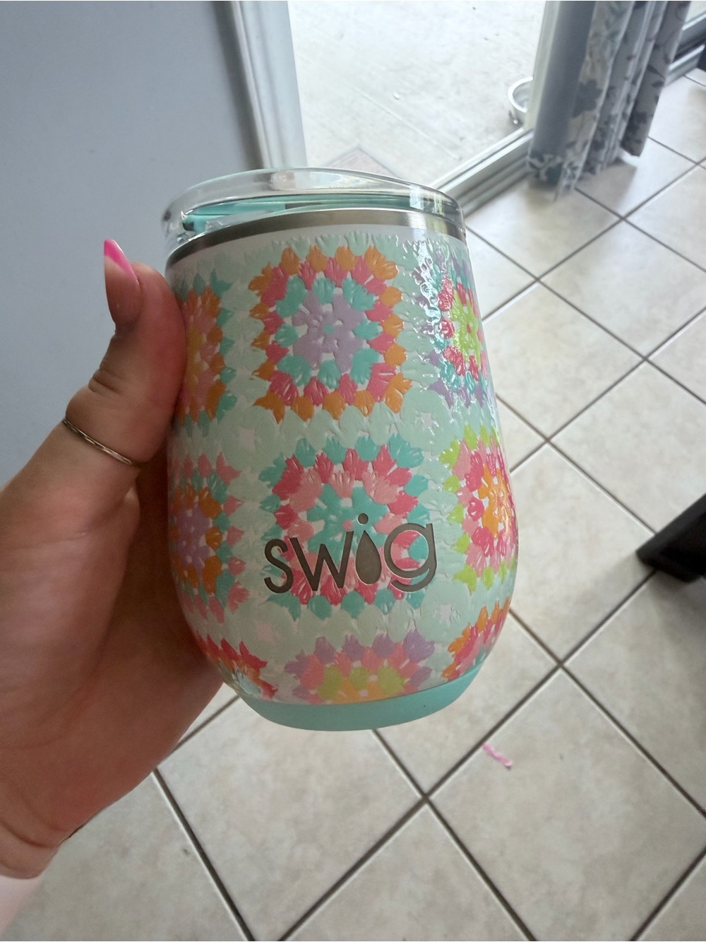 S'wag Pastel Floral Insulated Tumbler - Mint Multi